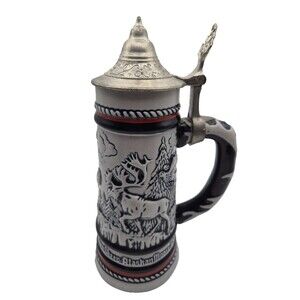 Vintage Avon Lidded Alaskan Wildlife Tribute Beer Stein  by Ceramarte